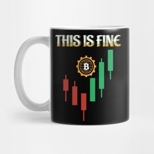 trading design, trading candles with bitcoin. Mug